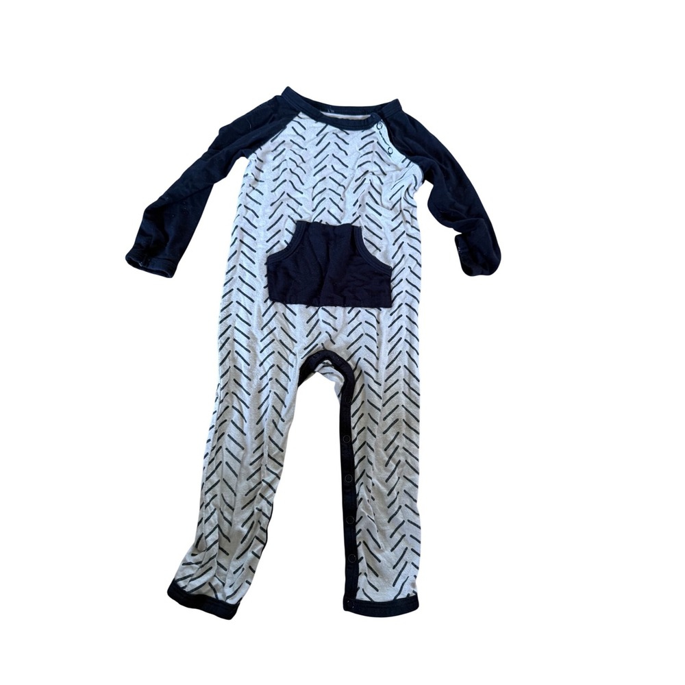 Kyte Baby herringbone print one piece‎ bamboo sleeper front pocket soft comfort